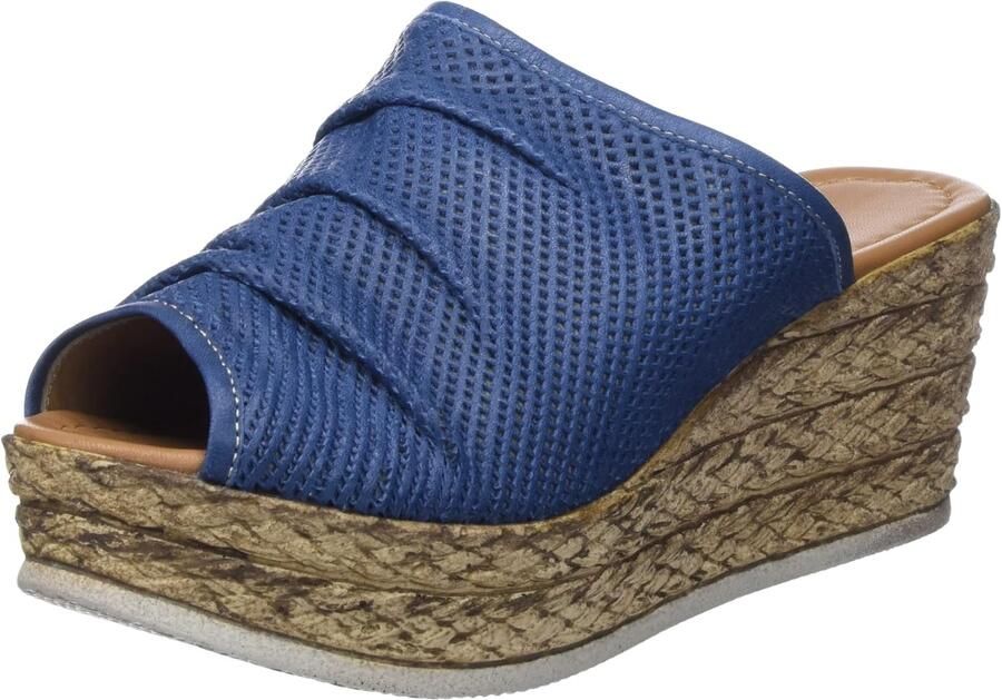 Dames Sandalen Comfortabele Leren Slippers met Sleehak