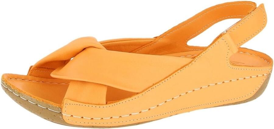 Dames Sandalen met Klittenband Comfortabele Leren Schoenen