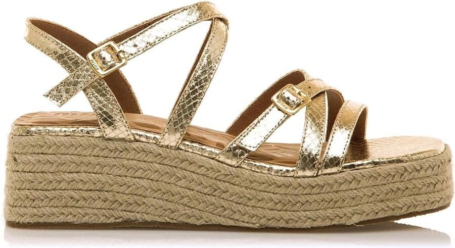 Dames Sandalen Goud Platform Hak