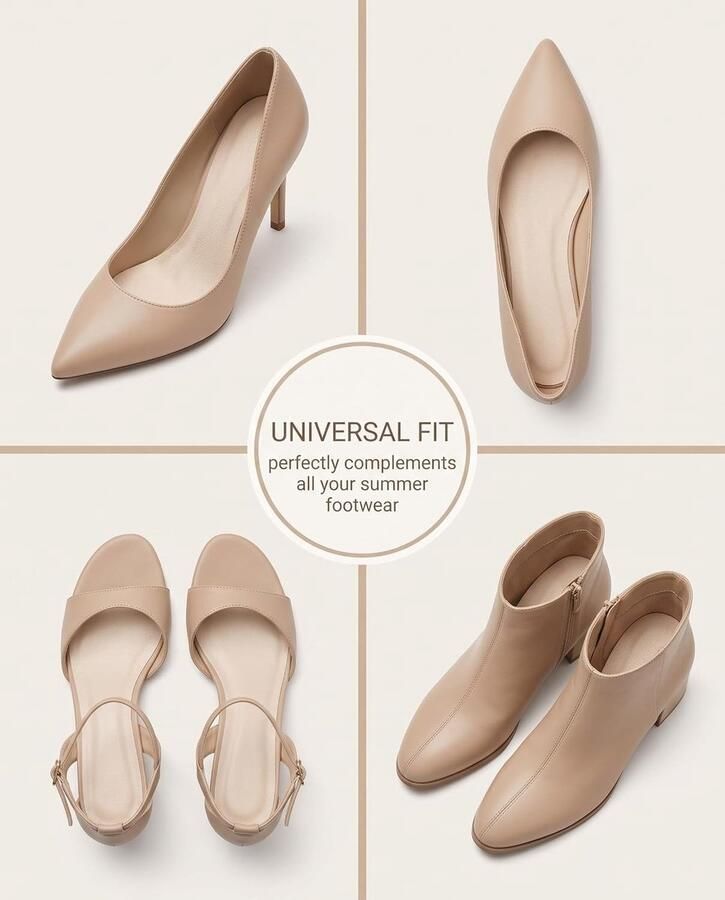 Hoge Hakken Sandalen voor Dames 2 Paar Beige Ademend en Antislip Inlegzolen voor Open