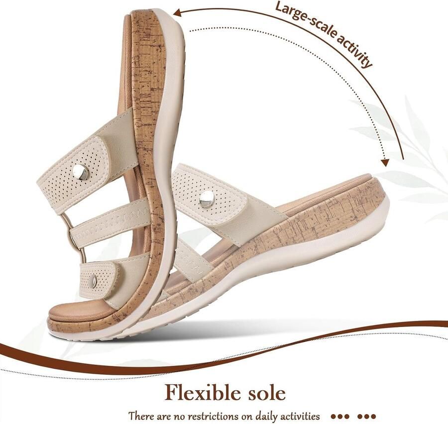 Dames sandalen kurken voetbed met ondersteuning ideale zomerslippers ShopVlot