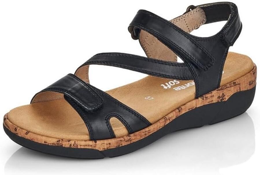 Dames Sandalen Leer Bruin Comfortabele Platte Zomersandalen met Uitneembaar Voetbed