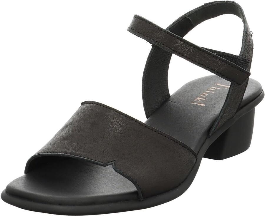 Dames Sandalen Leer Comfortabele Hak & Klittenband Zwart