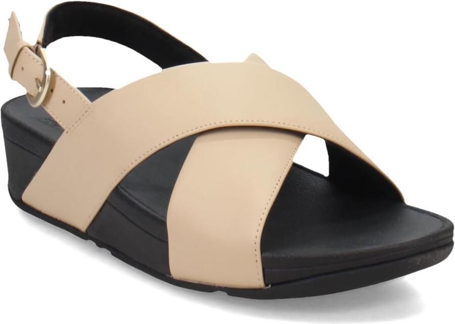 Dames Sandalen Leer Gekruiste Bandjes Verstelbare Gesp Comfortabel