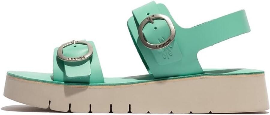 Dames Sandalen Leer Spearmint Platte Hak