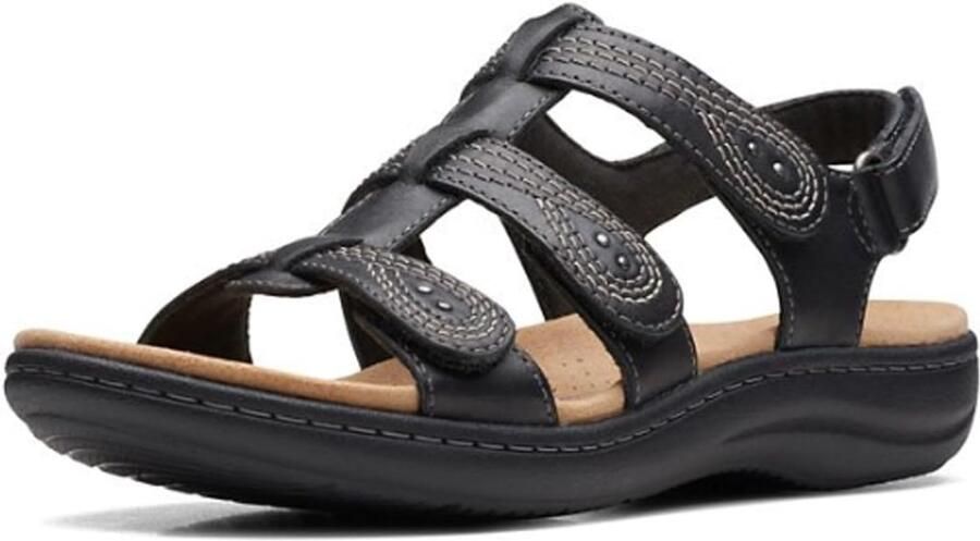 Dames Sandalen Leer Zwart Comfortabel