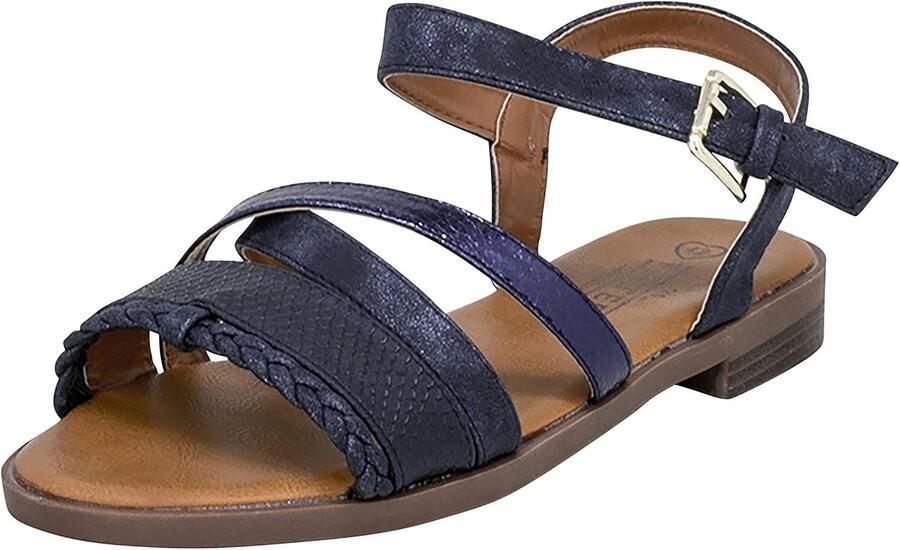Dames Sandalen met Bandjes en Gesp Blauw
