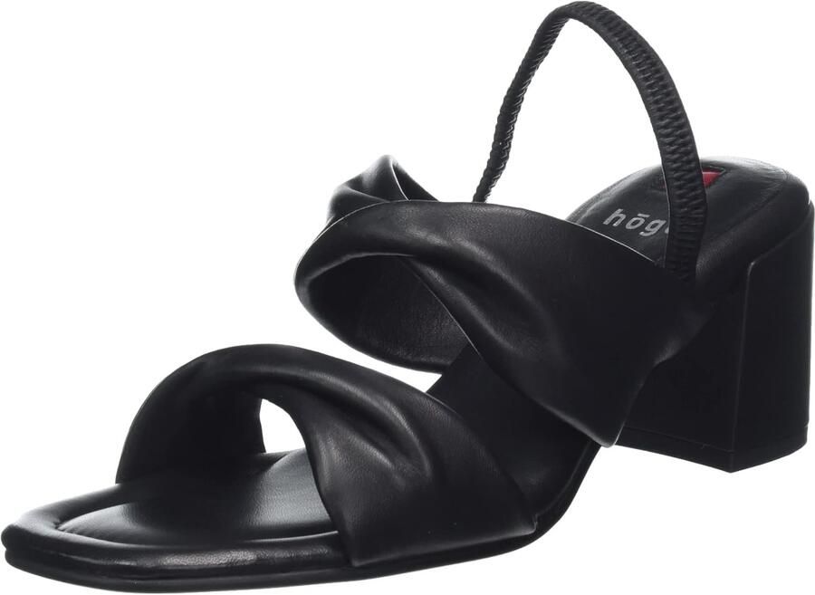 Dames Sandalen met Blokhak Zwart Leer