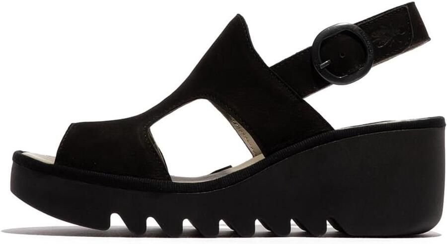 Dames Sandalen met Blokhak Zwart Leer