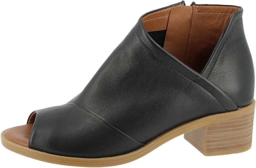 Dames Sandalen met Blokhak Zwart Leer