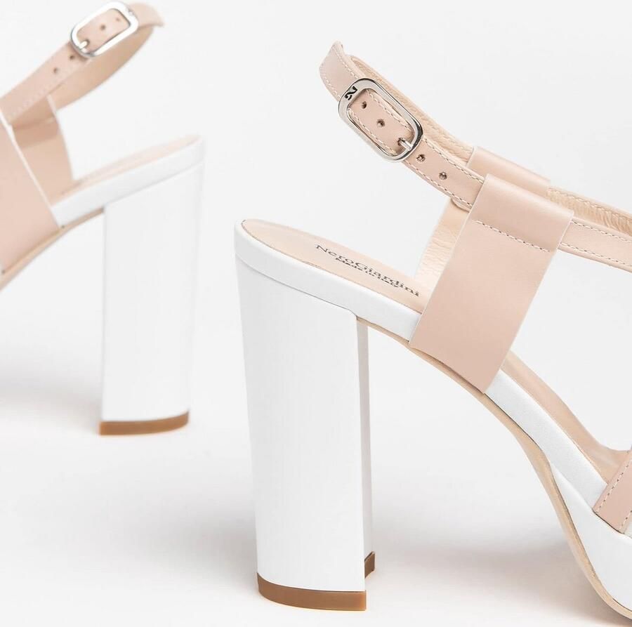 Dames Sandalen met Brede Band Wit Leer