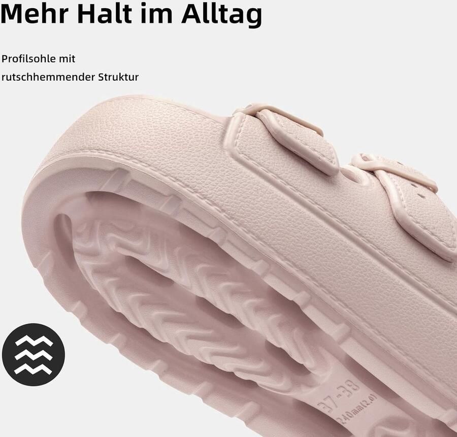 Dames sandalen met dubbele gesp comfortabele platform sandalen lichtgewicht slides ideaal voor dagelijks gebruik ShopVlot