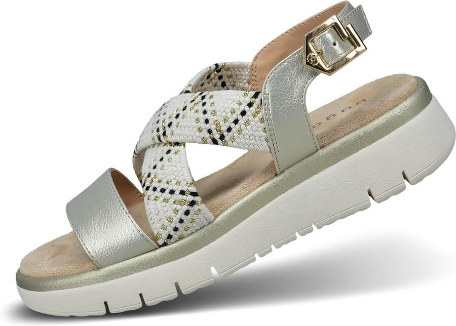 Dames Sandalen met Gesp en Gebreid Detail