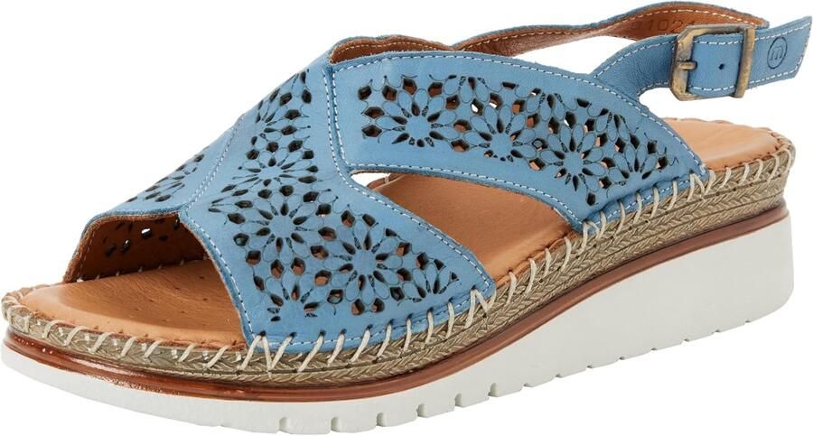 Dames Sandalen met Gesp en Wedge Hak Comfortabel Leer