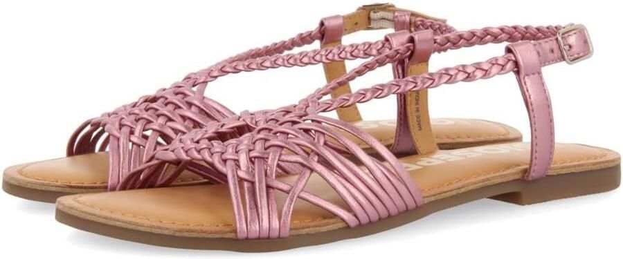 Dames Sandalen met Gevlochten Bandjes en Gespsluiting