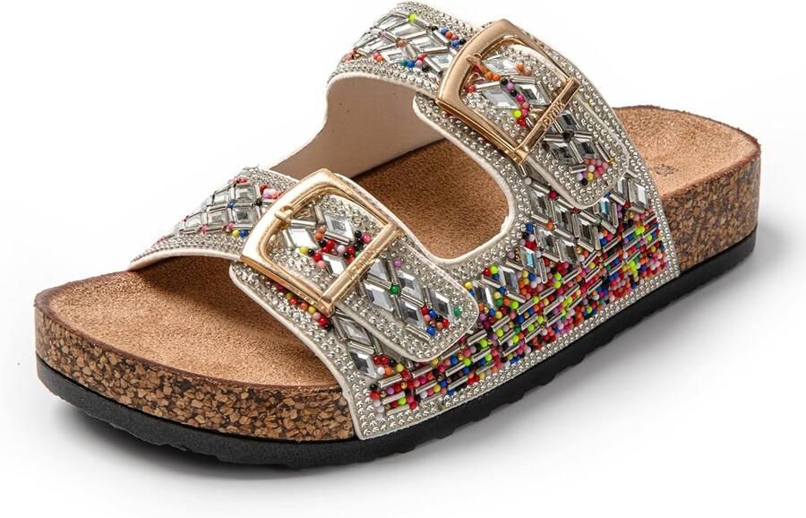 Dames Sandalen met Glitter en Strass Plateau Comfortabele Zomerschoenen