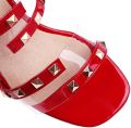 Dames Sandalen met Klinknagels Blokhak Rood - Rood