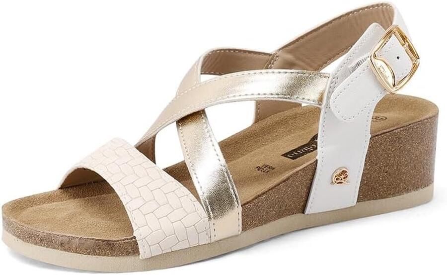 Dames Sandalen met Kruisband Comfortabele Wedge Hak
