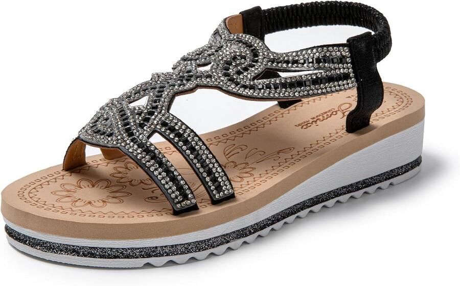 Dames Sandalen met Lage of Comfortabele Sleehak