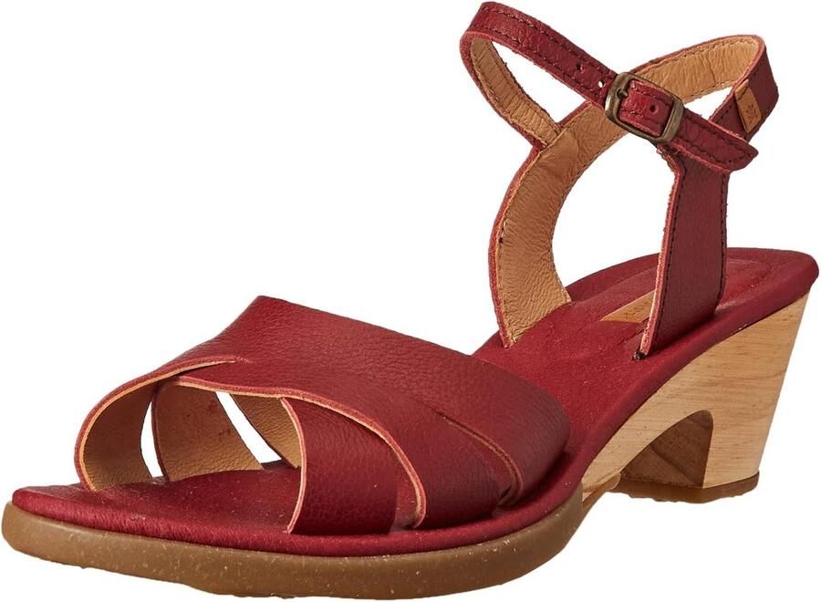 Dames Sandalen met Open Teen en Houten Zool