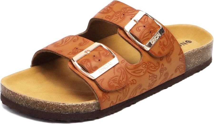 Dames Sandalen met Open Teen en Suède Voetbed met Gesp Comfortabele Muiltjes