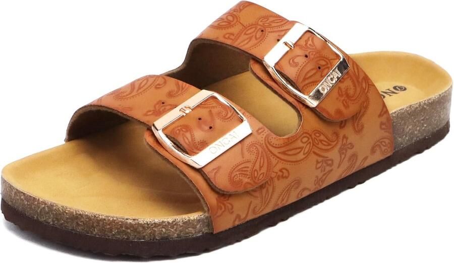 Dames Sandalen met Open Teen en Suède Voetbed met Gesp Comfortabele Muiltjes