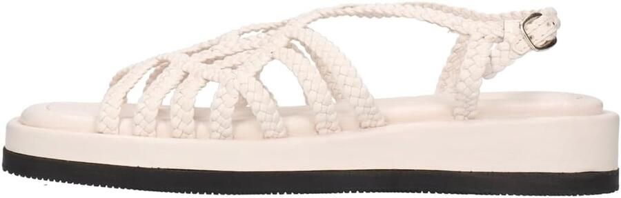 Dames Sandalen met Plateauzool Wit Geitenleer