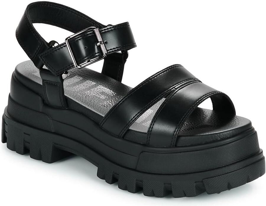 Dames Sandalen met Plateauzool Zwart Comfortabele Zomer Wedge Sandaal