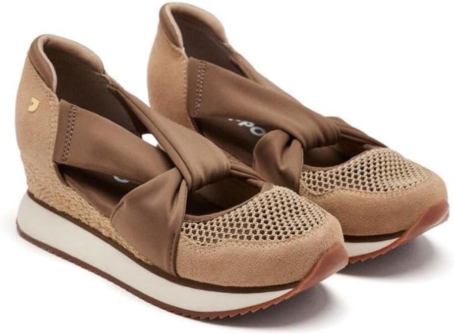 Dames Sandalen met Sleehak van Leer en Plateauzool