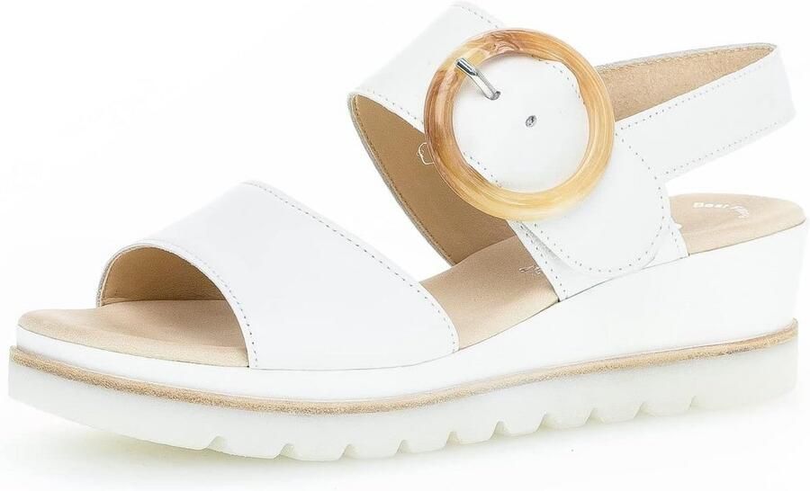 Dames Sandalen met Sleehak Wit Comfortabele Open Schoenen