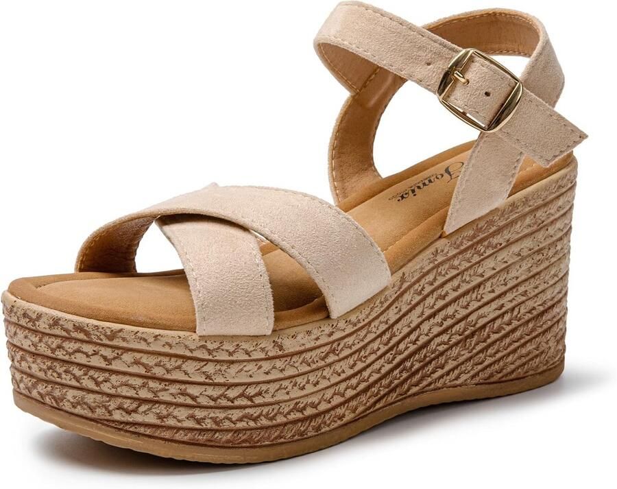 Dames Sandalen met Sleehak Zomer Schoenen Verstelbaar voor Strand en Huis