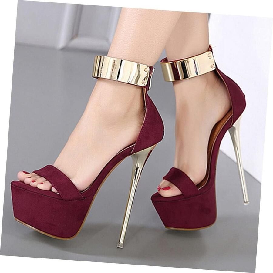 Dames Sandalen met Super Hoge Hakken Stiletto Pumps Ronde Neus Platform Schoenen voor Feest en Casual Gebruik