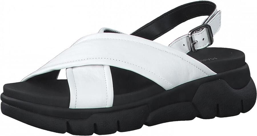 Dames Sandalen met Wedge Hak en Enkelband Wit