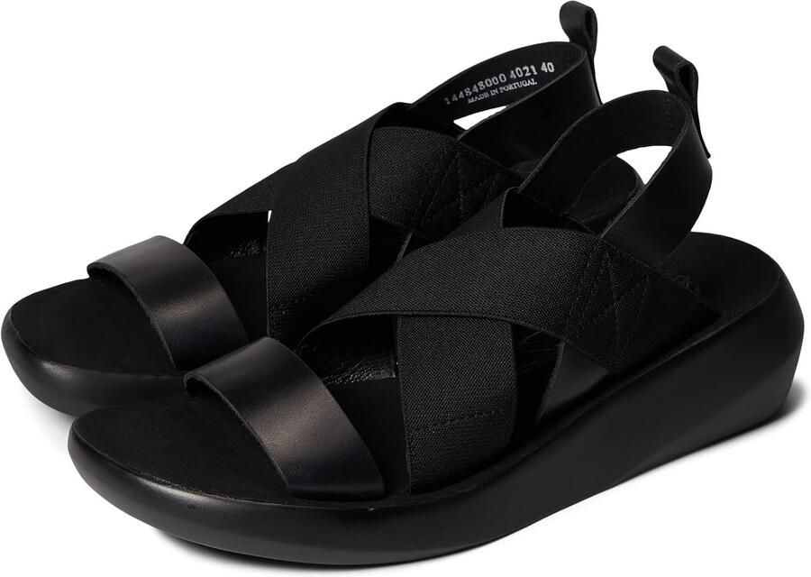 Dames Sandalen met Wedge Hak Zwart Leer