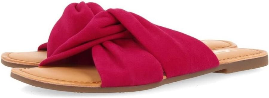 Dames Sandalen Oranje Leer Platte Espadrille Stijl Zomer