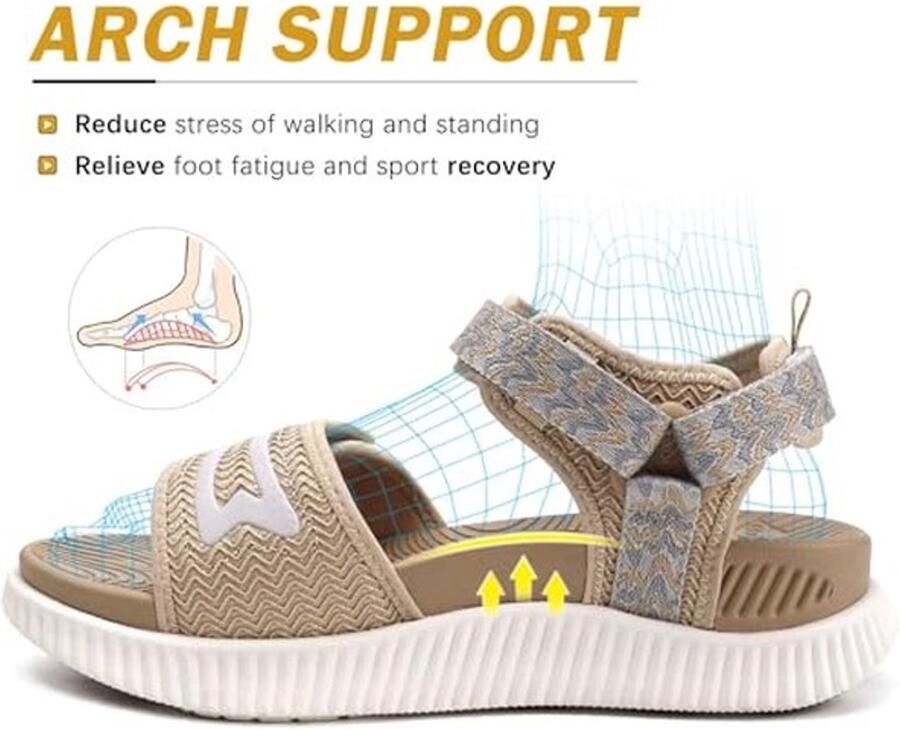 Dames Sandalen voor Hiking Orthopedische Ondersteuning Beige - Foto 1
