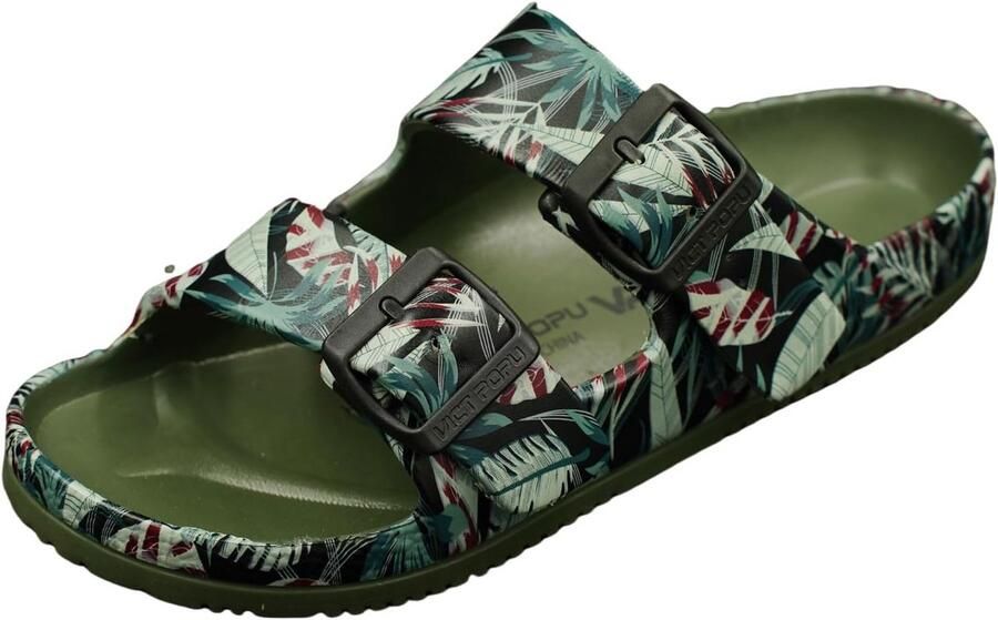 Dames Sandalen Platte Slippers met Dubbele Gesp en Waterdicht EVA Voetbed