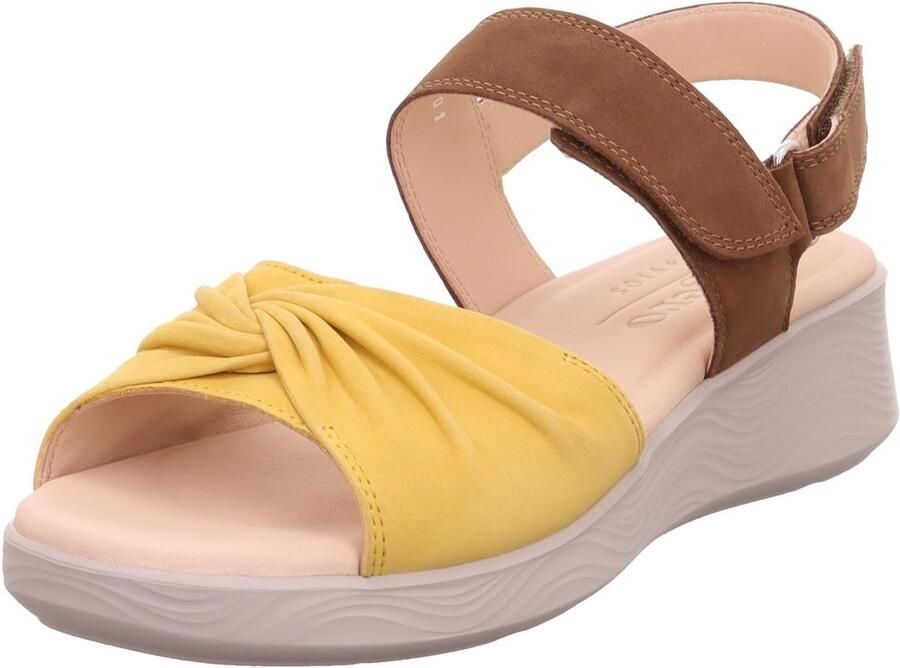 Dames Sandalen Comfortabele Leren Slippers met Hielband Sunshine Geel