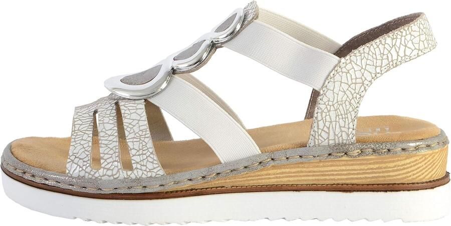 Sandalen Wit Comfortabele Open Teen Wedge Hak