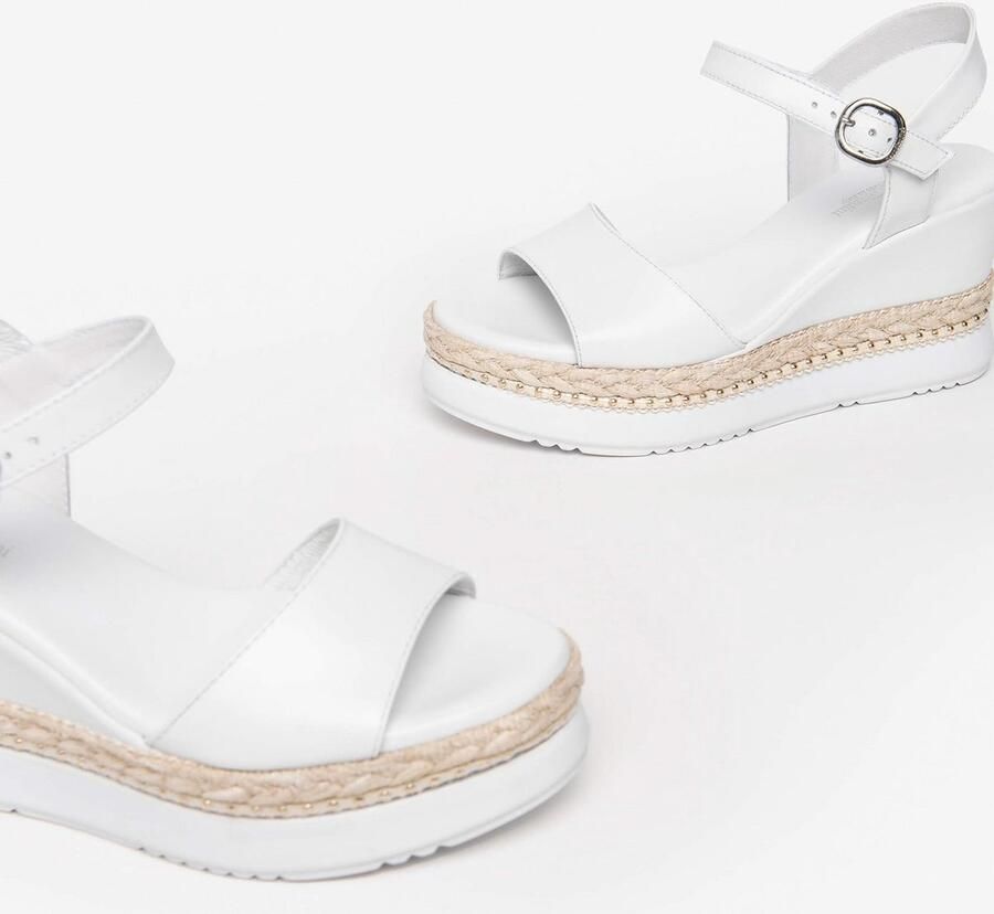 Dames Sandalen Wit Leer Comfortabele Zomer Schoenen