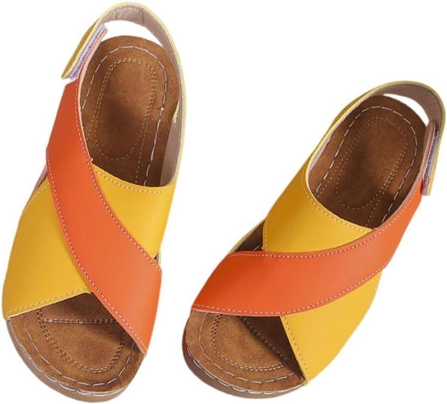 Dames Sandalen Zomer Schoenen Strand Wandelen Verstelbare Bandjes Dikke Zool Gekleurd