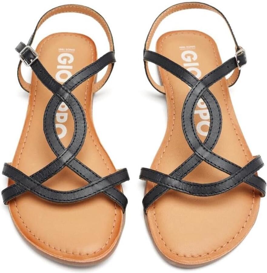 Dames Sandalen Zwart Leer