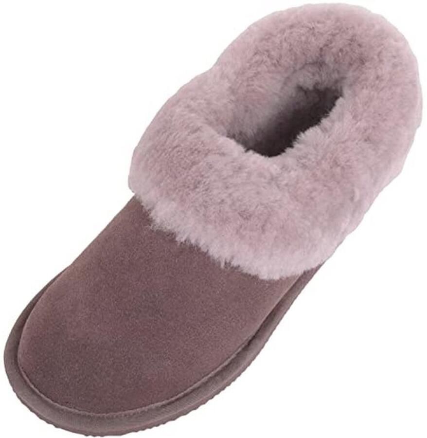 Dames schapenvacht laars Slipper met dikke schapenvacht manchet