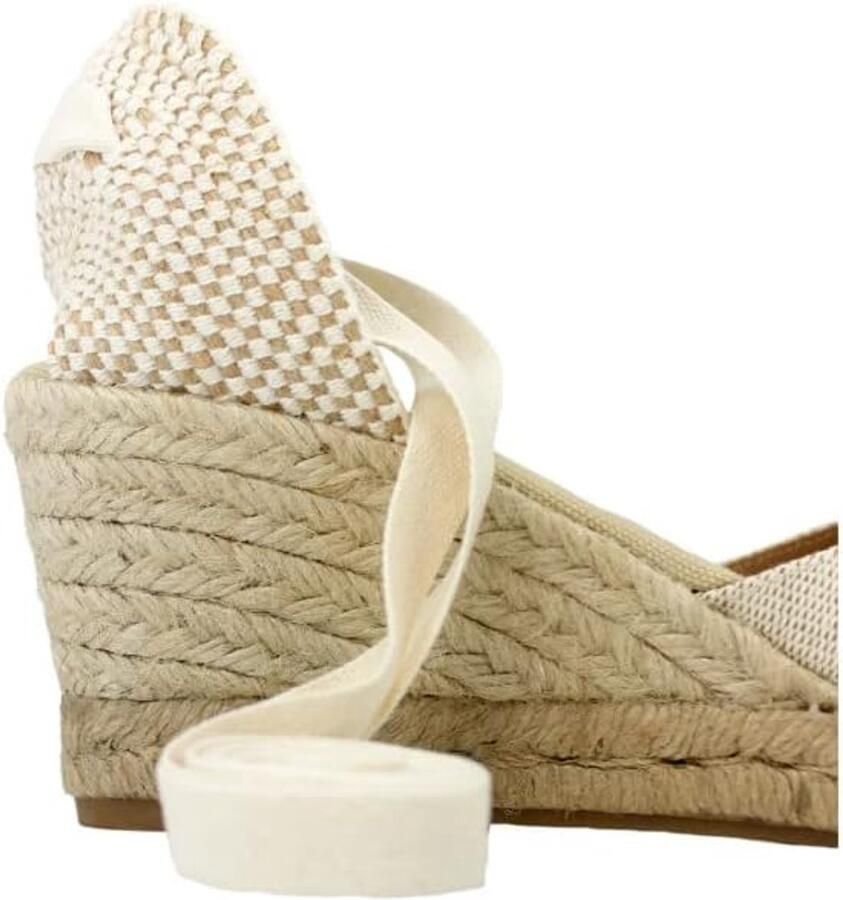 Dames Schoenen Alpargate met wig en bandsluiting (handgemaakt in Spanje) Gejaspeerd