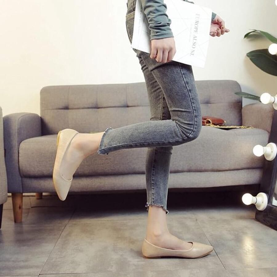 Dames Schoenen Comfortabel Plat Trendy Slip On Chic Geschikt voor Dagelijks Gebruik Zwart Model Vrouwen Schoenen Ballet Platte Slip Op Splicing Grid Ballet Pompen Slip Op Ballerina Dames Flats Schoenen