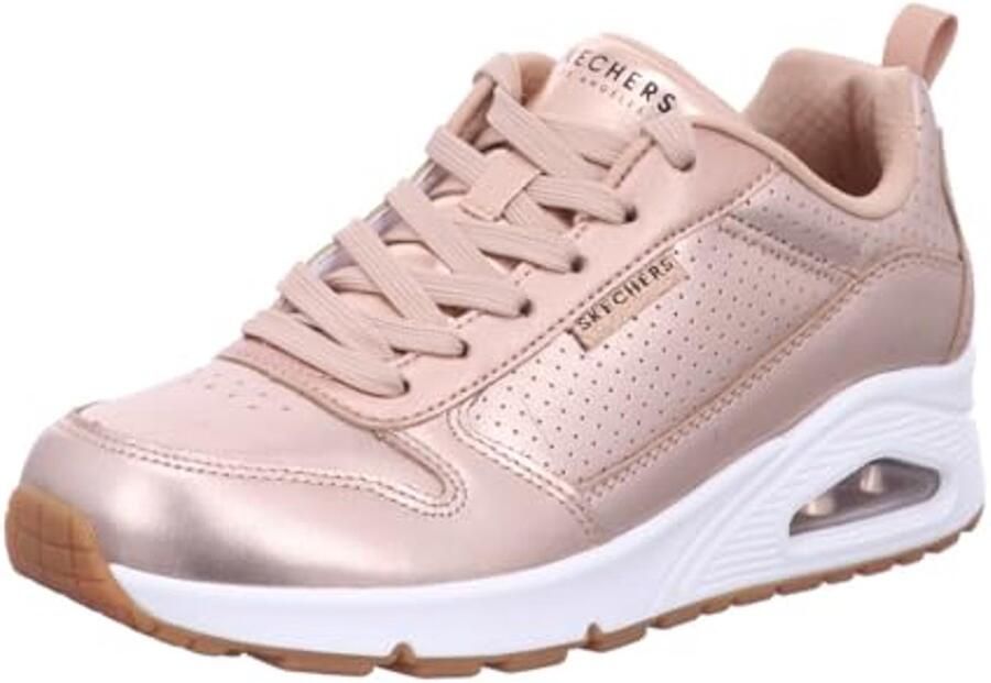 Dames schoenen Metallic leren veterschoenen voor casual stijl