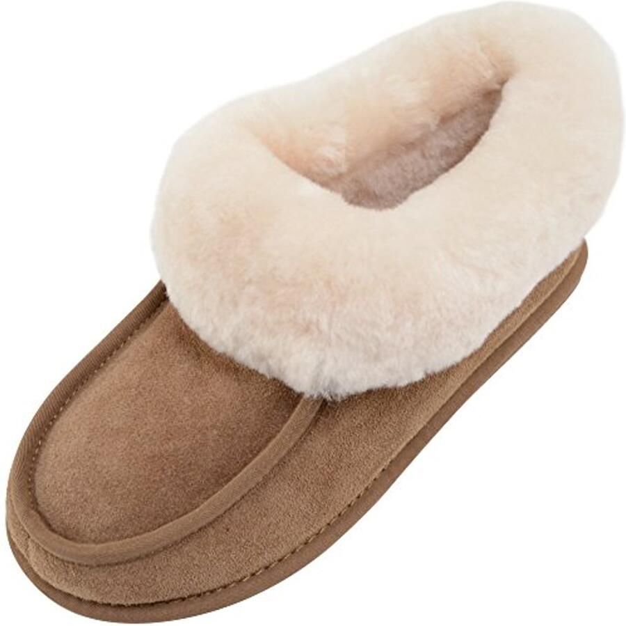 Dames Sheepskin Slipper Boots met Schapenvacht Manchet Lichtgewicht en Comfortabel