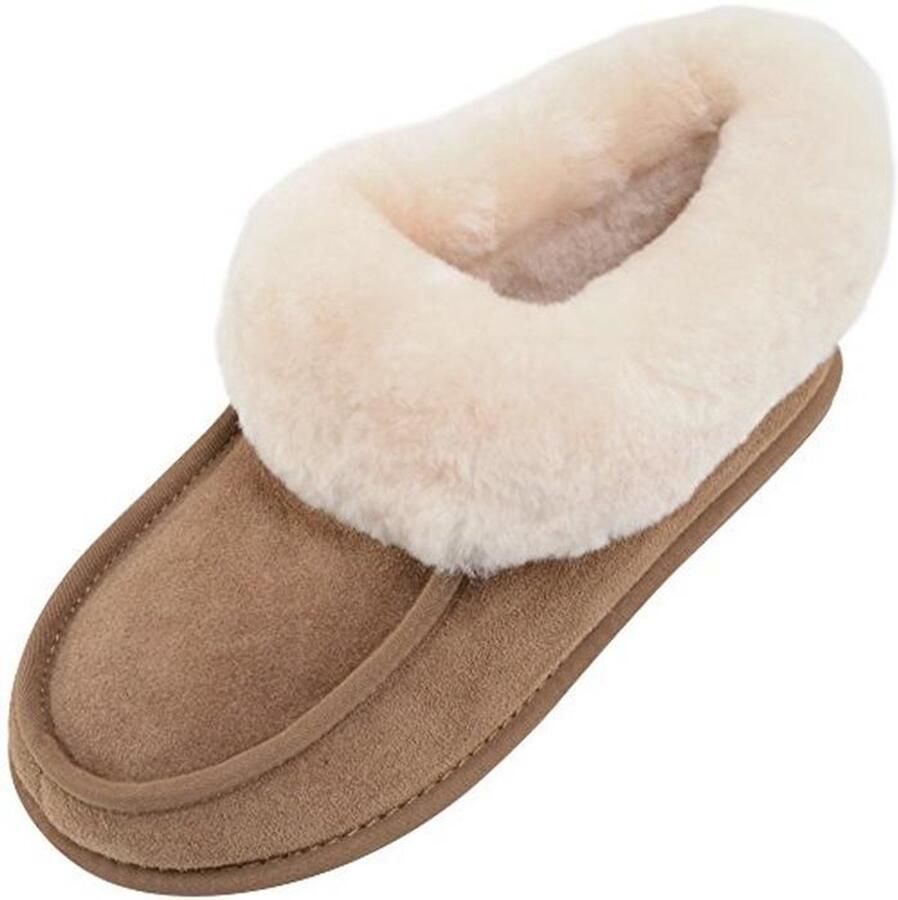 Dames Sheepskin Slipper Boots met Schapenvacht Manchet Lichtgewicht en Comfortabel