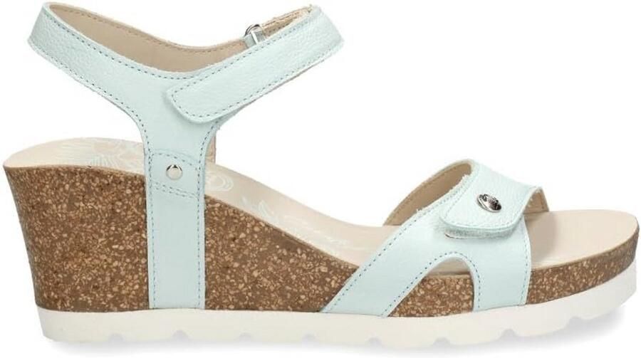 Dames Sleehak Sandaal Leer met Klittenband Comfortabele Zomer Slipper