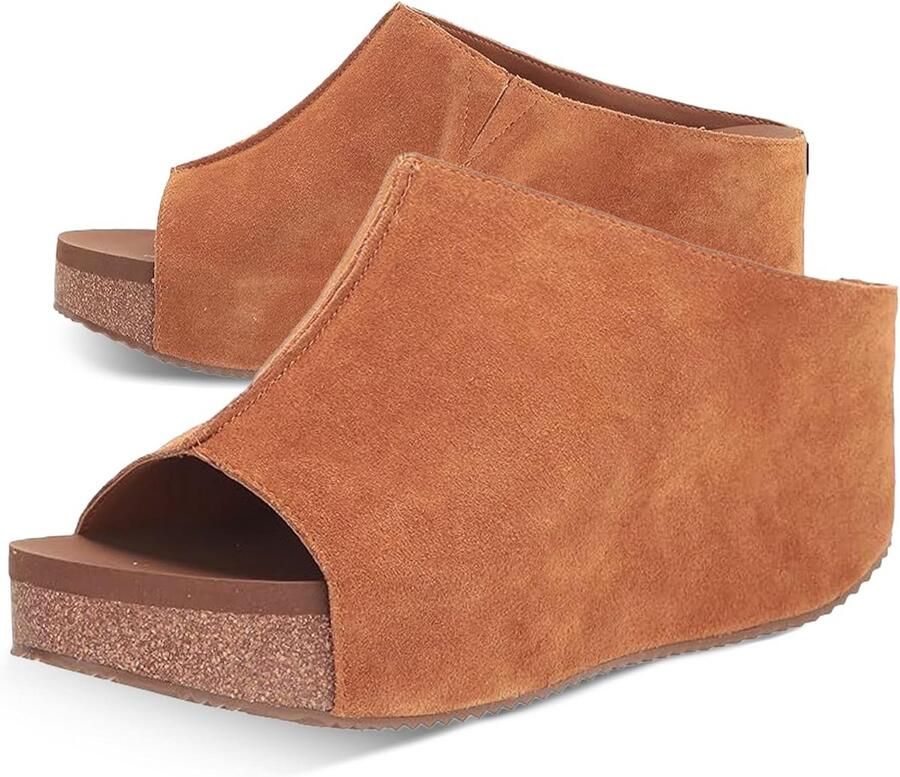Dames Sleehak Sandaal met Peep-Toe en Comfortabele Binnenzool